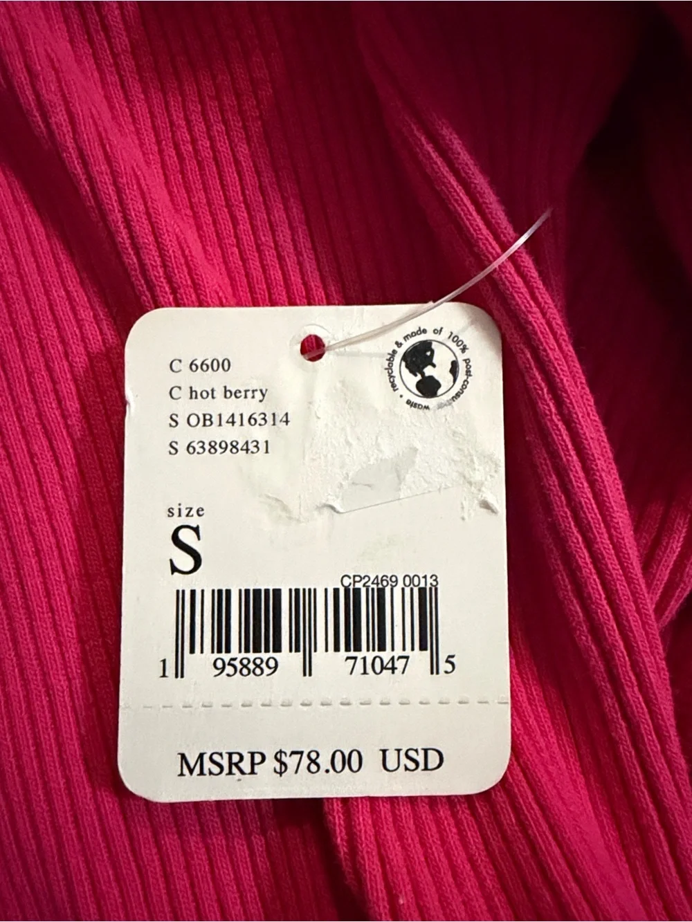 Free People Clemente Top in Hot Berry, Size S, EXCELLENT